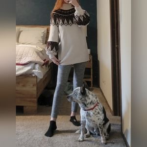 SUPER THICK, WARM KNITTED LONG SWEATER.